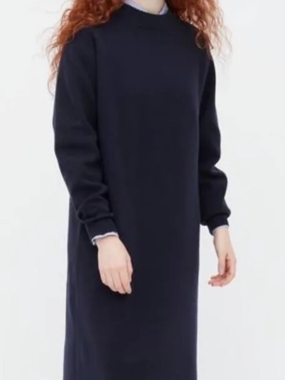 Uniqlo Navy Long Sleeve Shift Dress